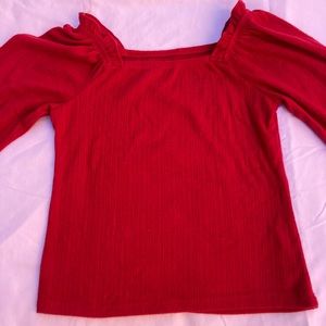 Puff Sleeve Red Top
